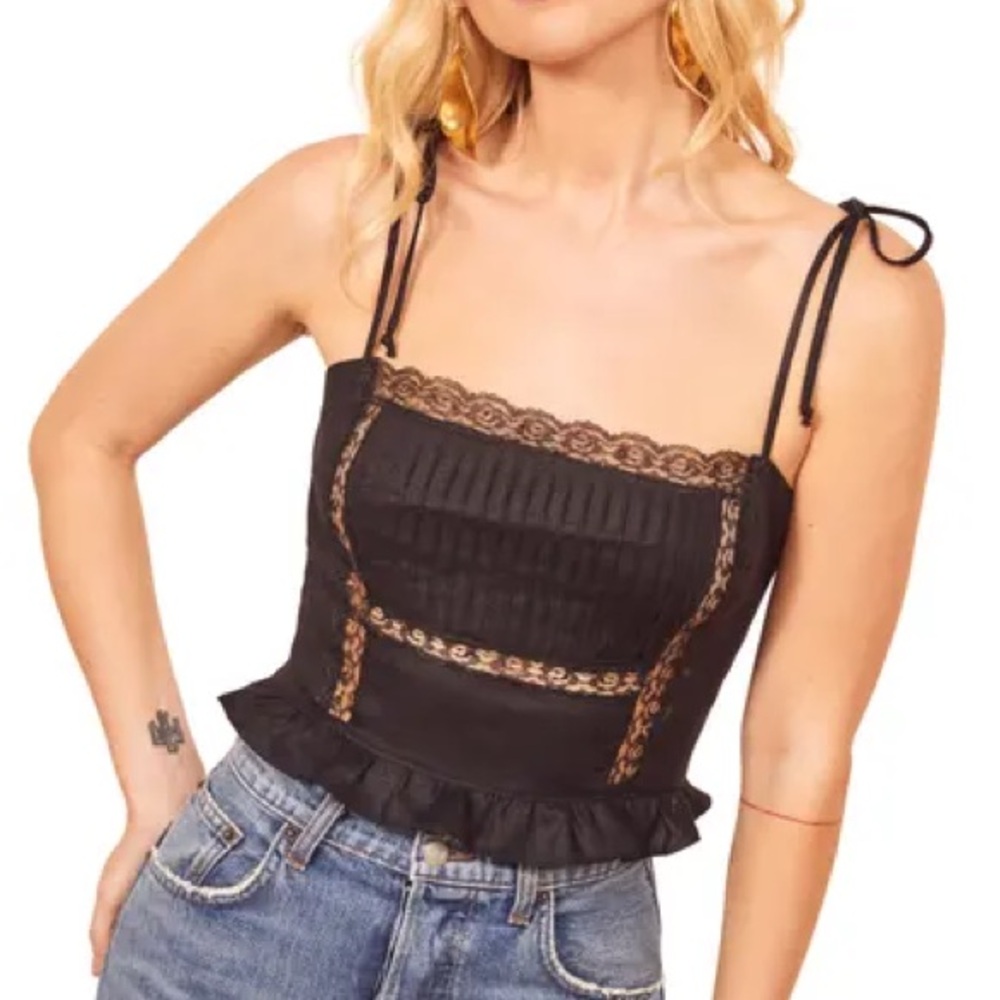 Reformation Mason Tie Strap Crop Tank Top